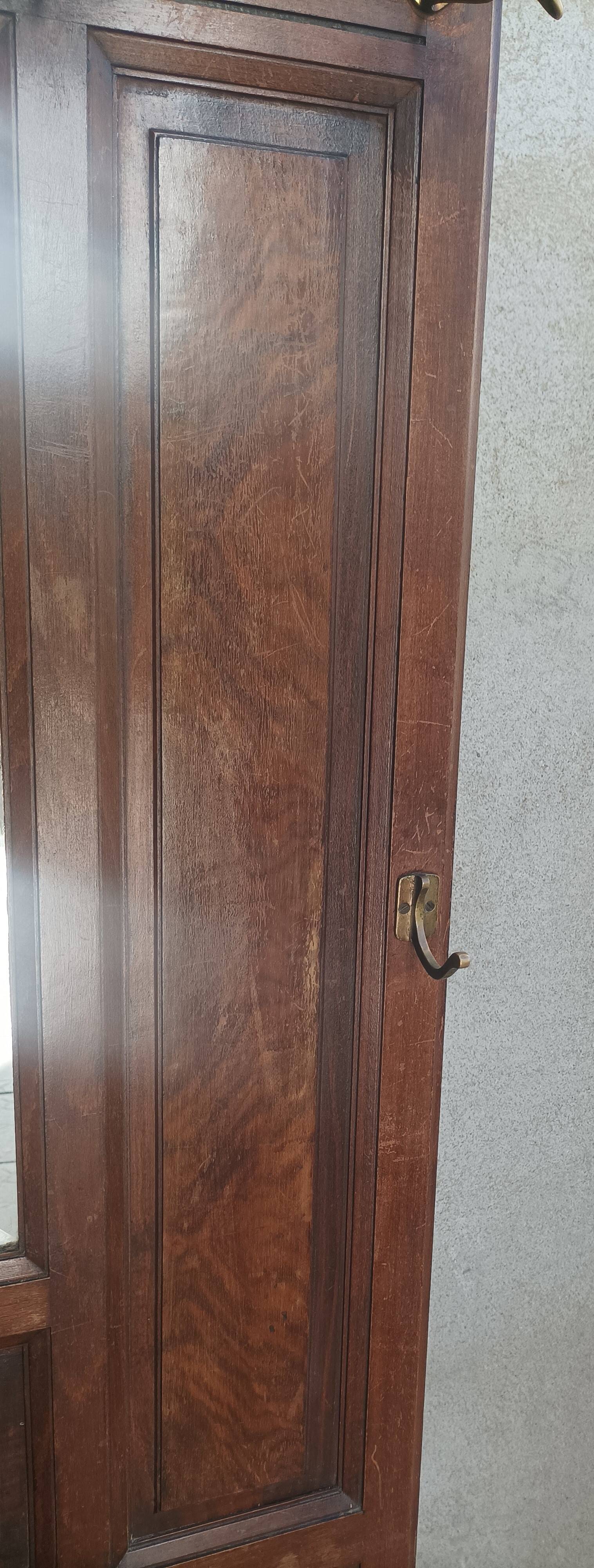 Art Deco coat rack in oak