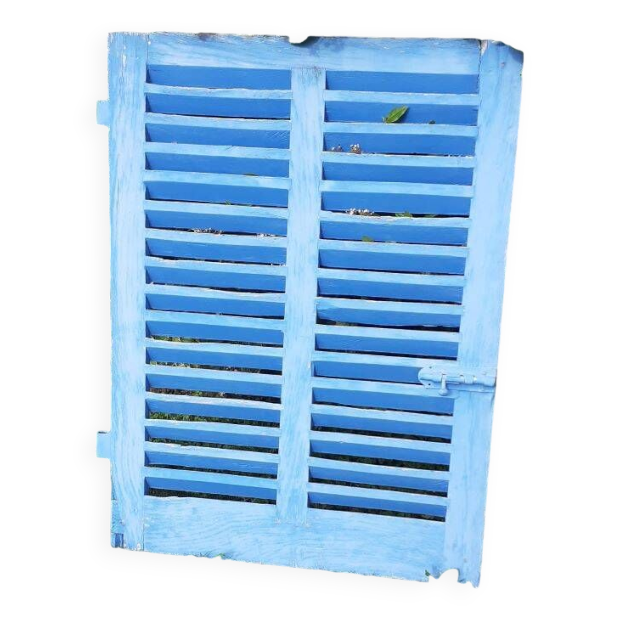 Petit volet  L75xH101cm bleu à persiennes