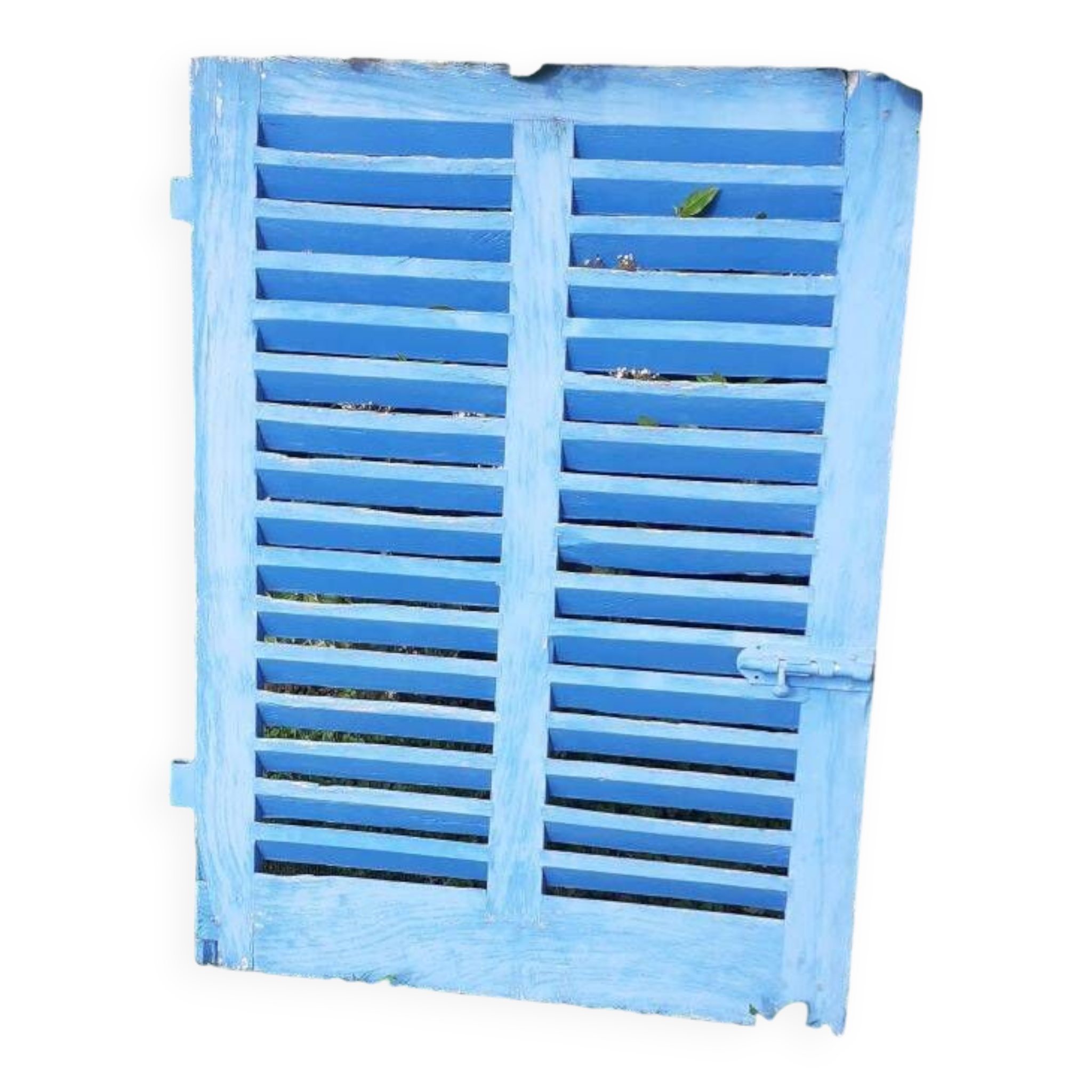 Petit volet  L75xH101cm bleu à persiennes