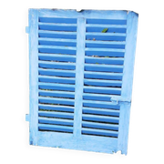 Petit volet  L75xH101cm bleu à persiennes