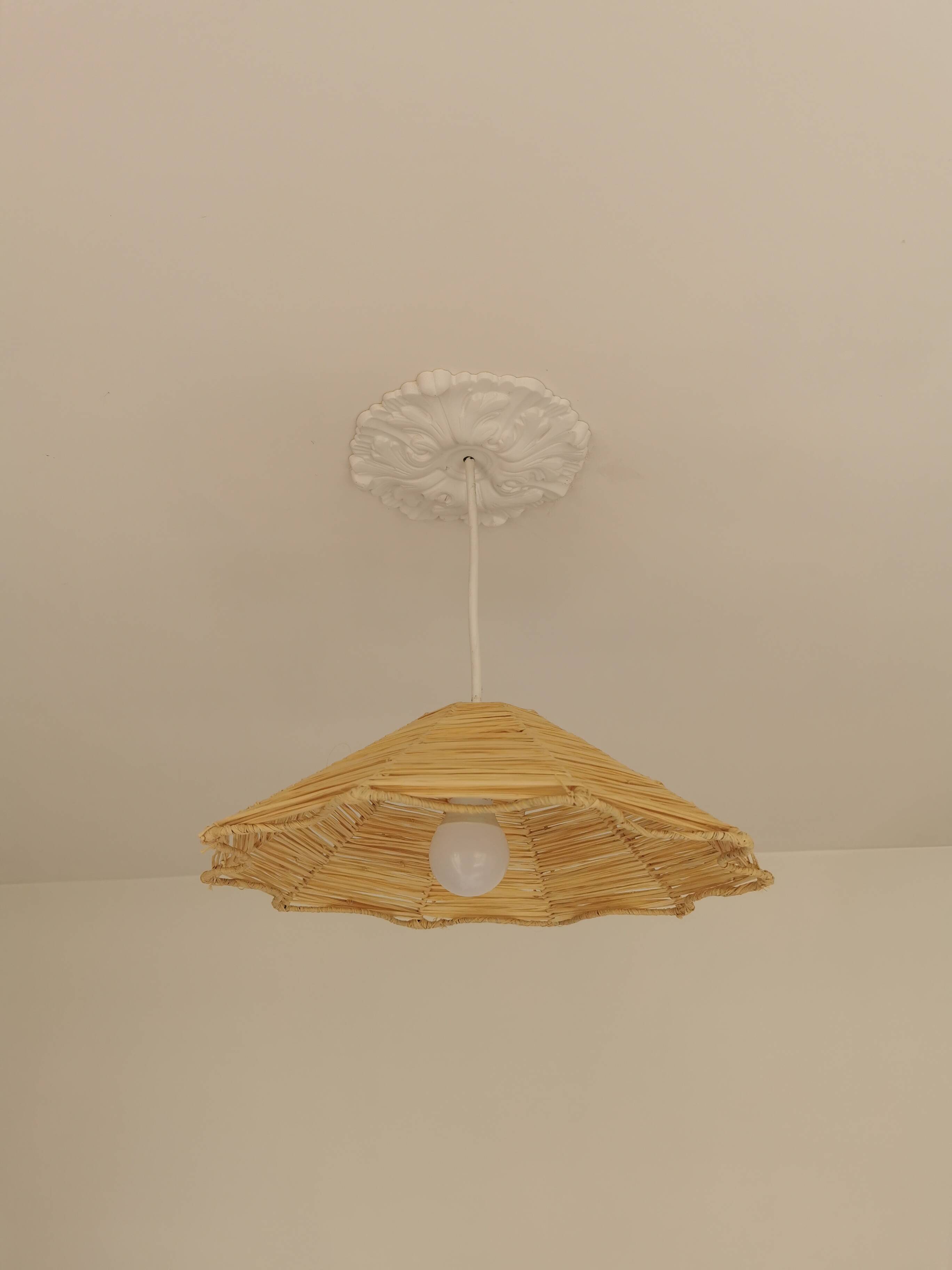 Suspension Gustave in Braided Raffia – 40×10 cm – Handmade Production Mar