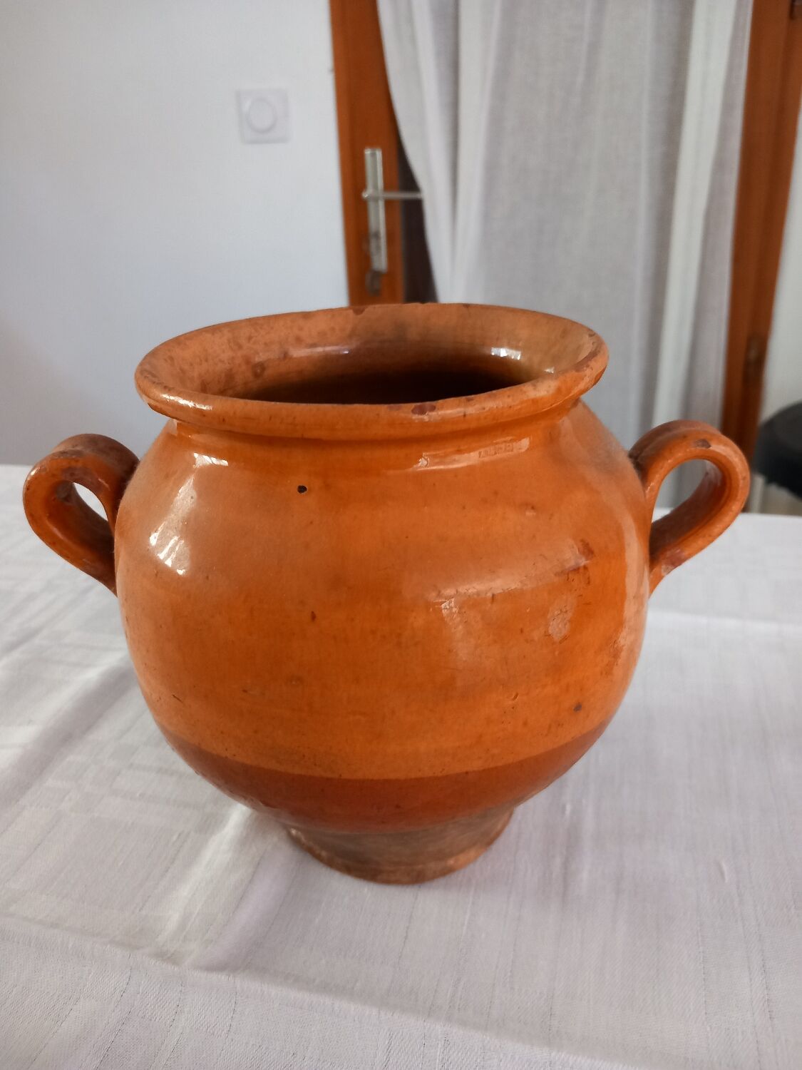 Varnished terracotta pot