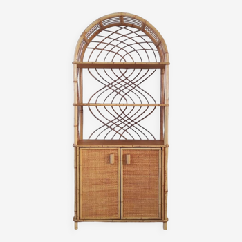 Rattan bookcase, 70's