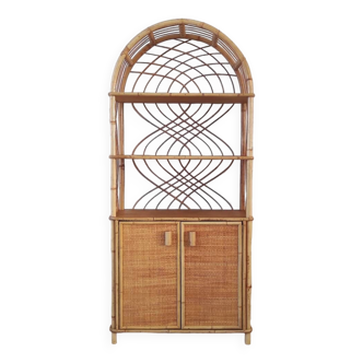 Rattan bookcase, 70's