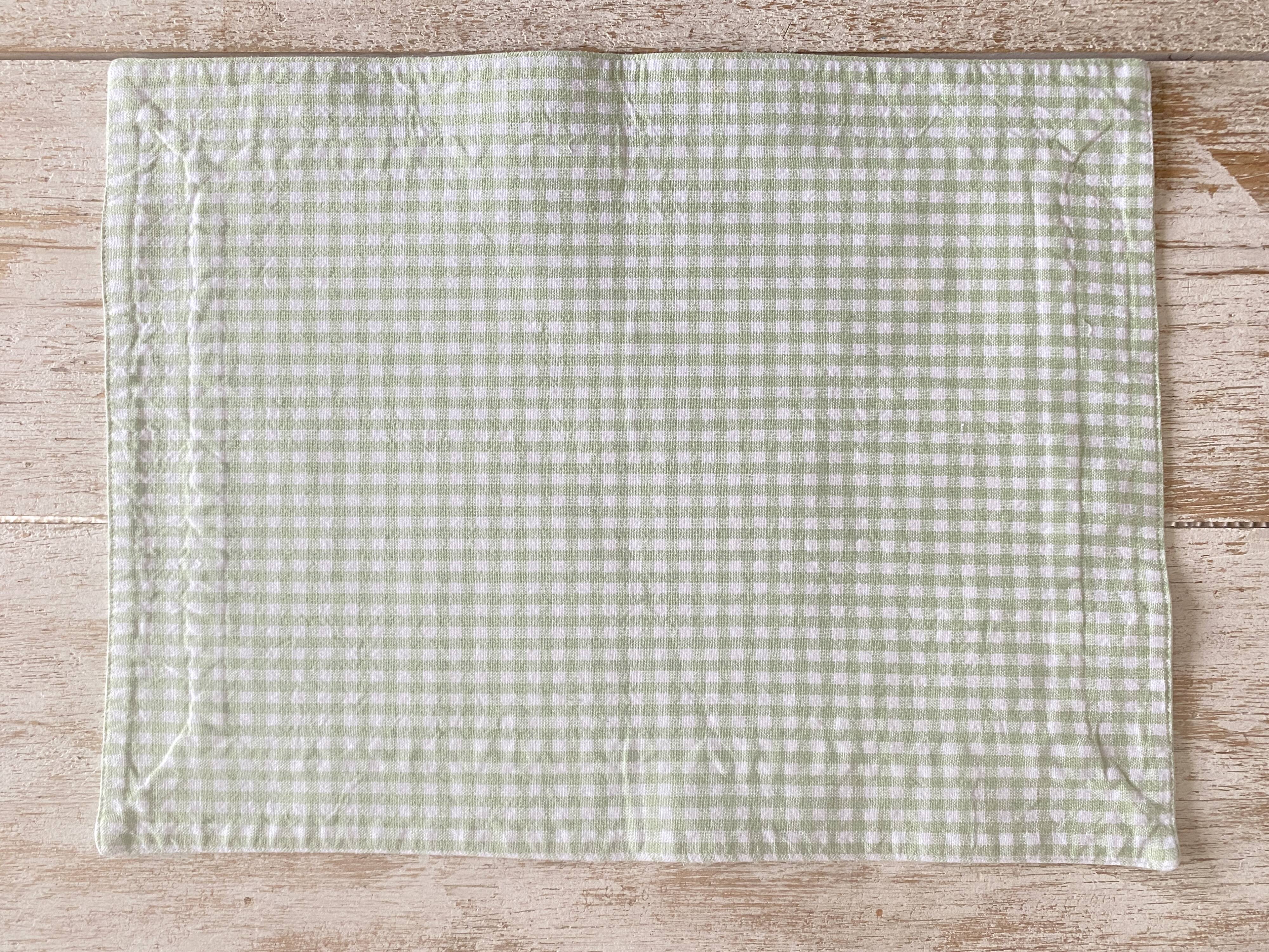 Set of 8 double-sided gingham placemats - 45x35cm - cotton
