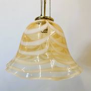 Original Venetian Murano Striped Art Glass Pendant Lamp Fazzoletto, Italy,