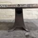 Solid oak coffee table with industrial cast iron legs