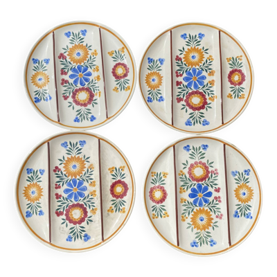 Assiettes décor floral peint Printemps