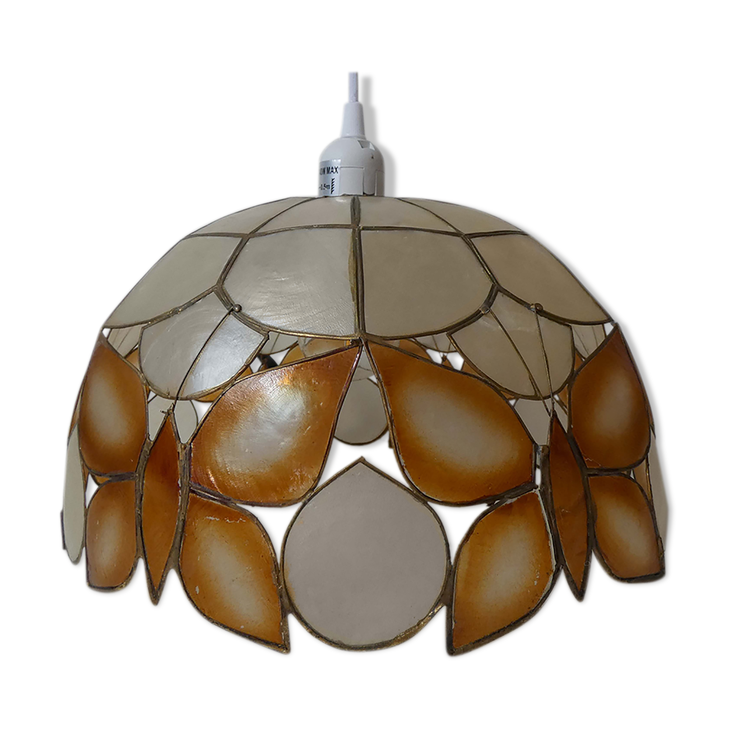 Suspension mother-of-pearl luminaire vintage butterfly decoration