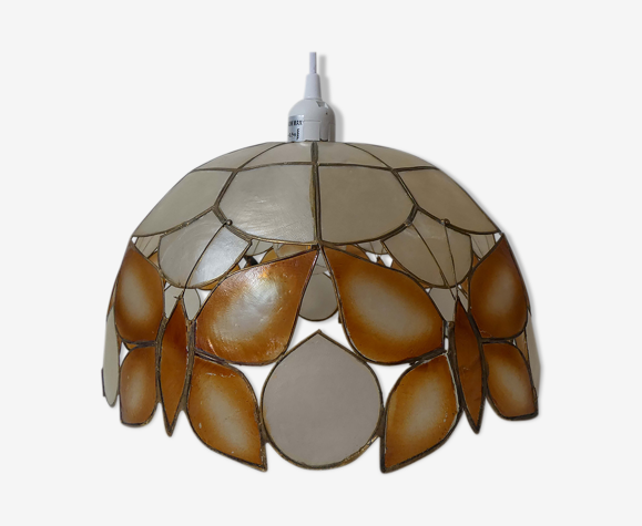 Suspension mother-of-pearl luminaire vintage butterfly decoration | Selency