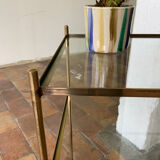 Brass and glass side table