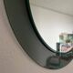 Decorative round wall mirror in smoked glass, Space Age Italian collectible