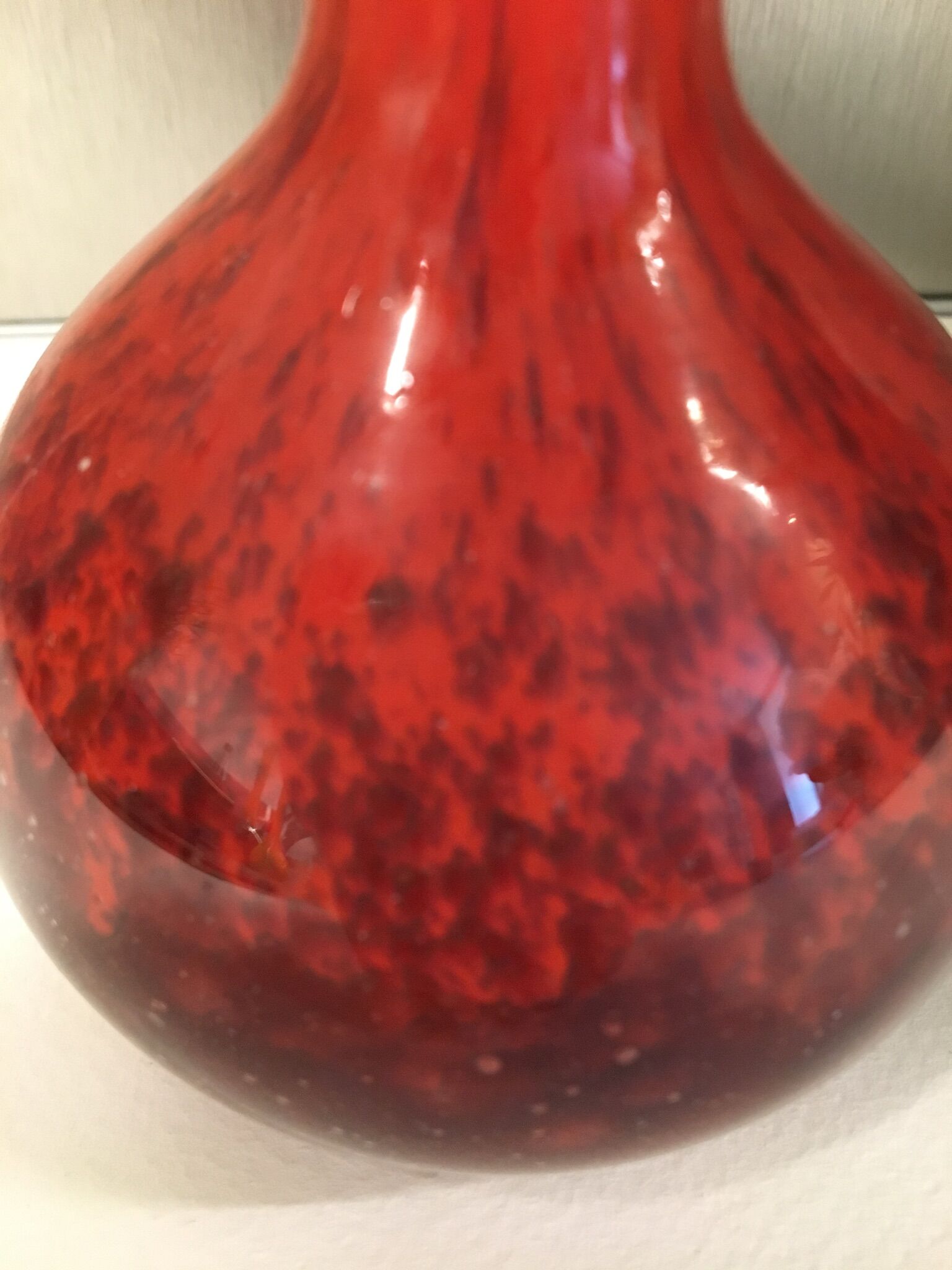 Vintage burgundy red soliflore vase in the 70