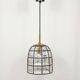 Mid-century iron & clear glass ceiling lamp/pendant from limburg, germany, 1960s