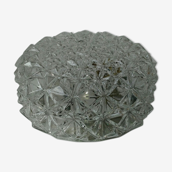 Round ceiling light glass chiseled 60s/70s never asked
