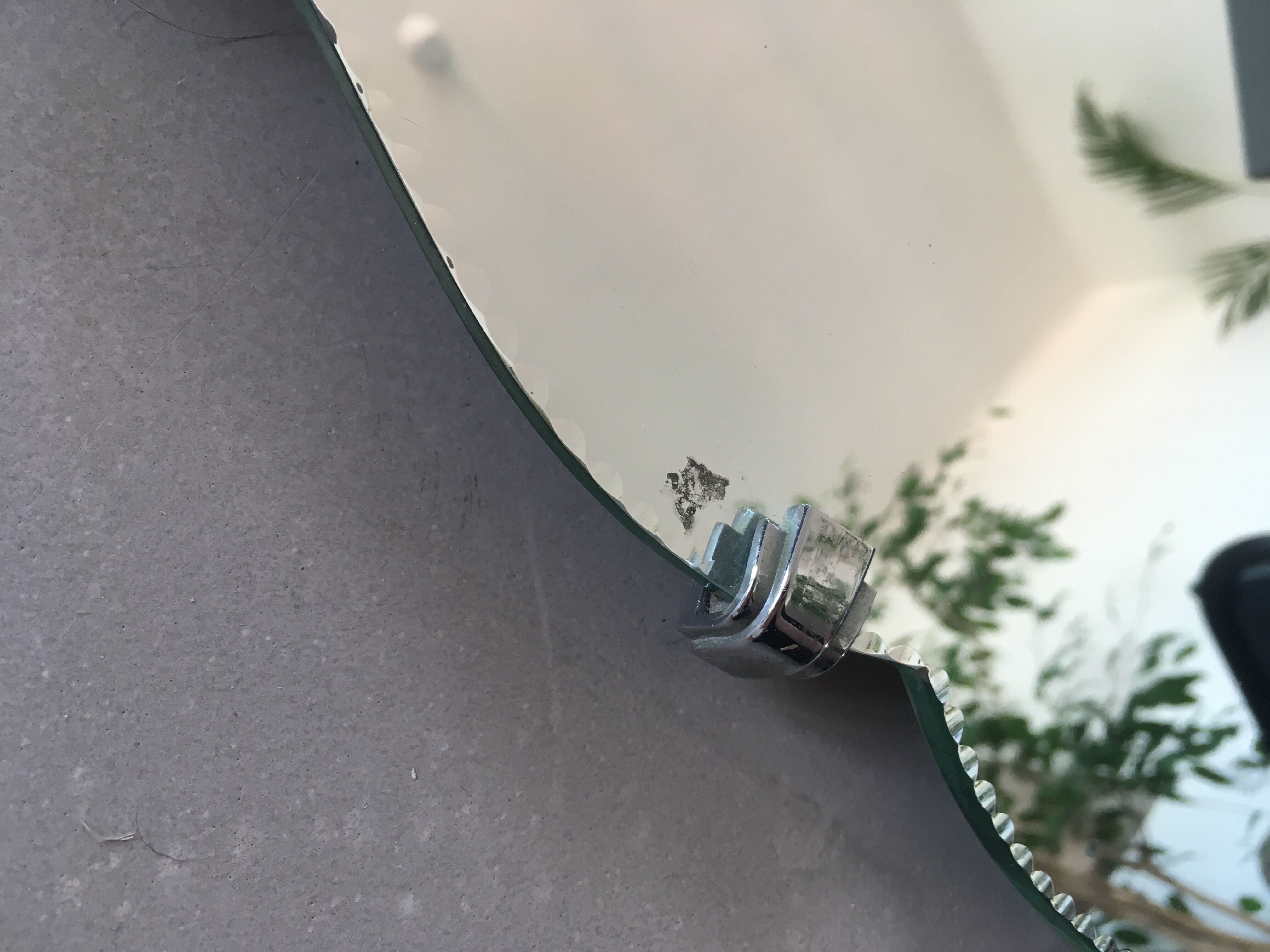 Old bevelled/chiseled mirror 39x57cm