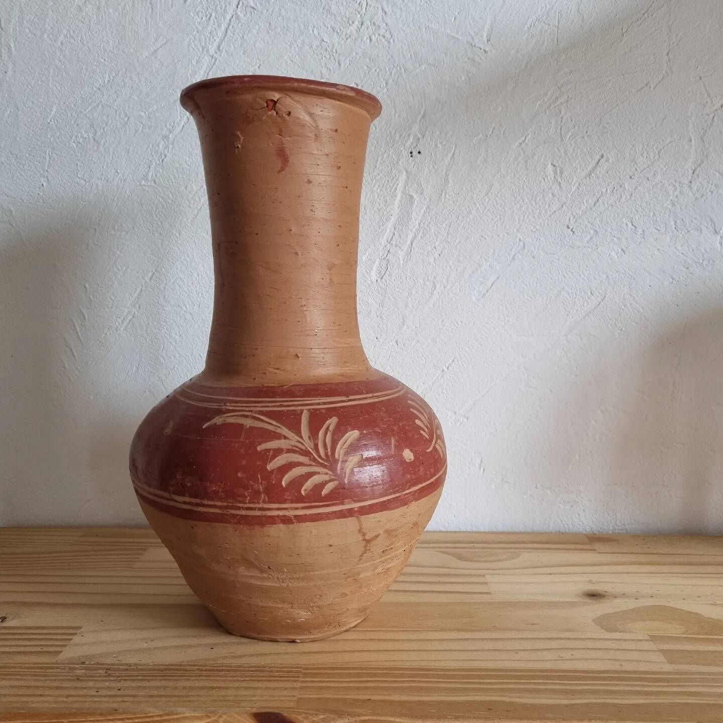 Antique handcrafted terracotta vase