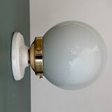 Vintage wall or ceiling light globe in white opaline.