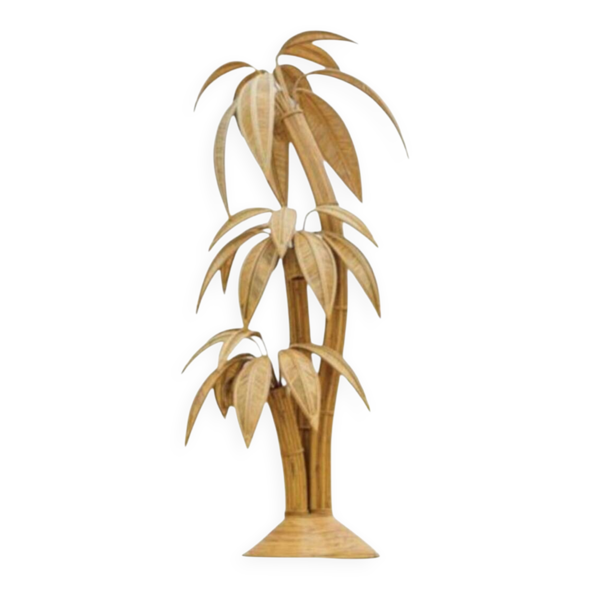 Large "coconut/palm" lamp in rattan