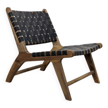 Handcrafted Moroccan leather armchair