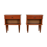 Paire de chevets vintage en merisier 1960