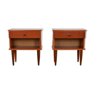 Pair of vintage bedsides in merisier 1960