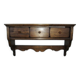 Curved wooden wall shelf storage drawers 69 cm