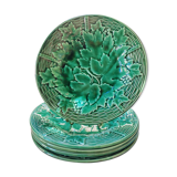 5 plates vine and basketry in slurry by Gien