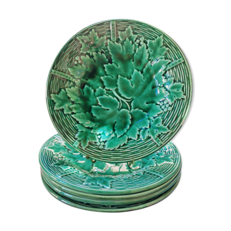 5 plates vine and basketry in slurry by Gien