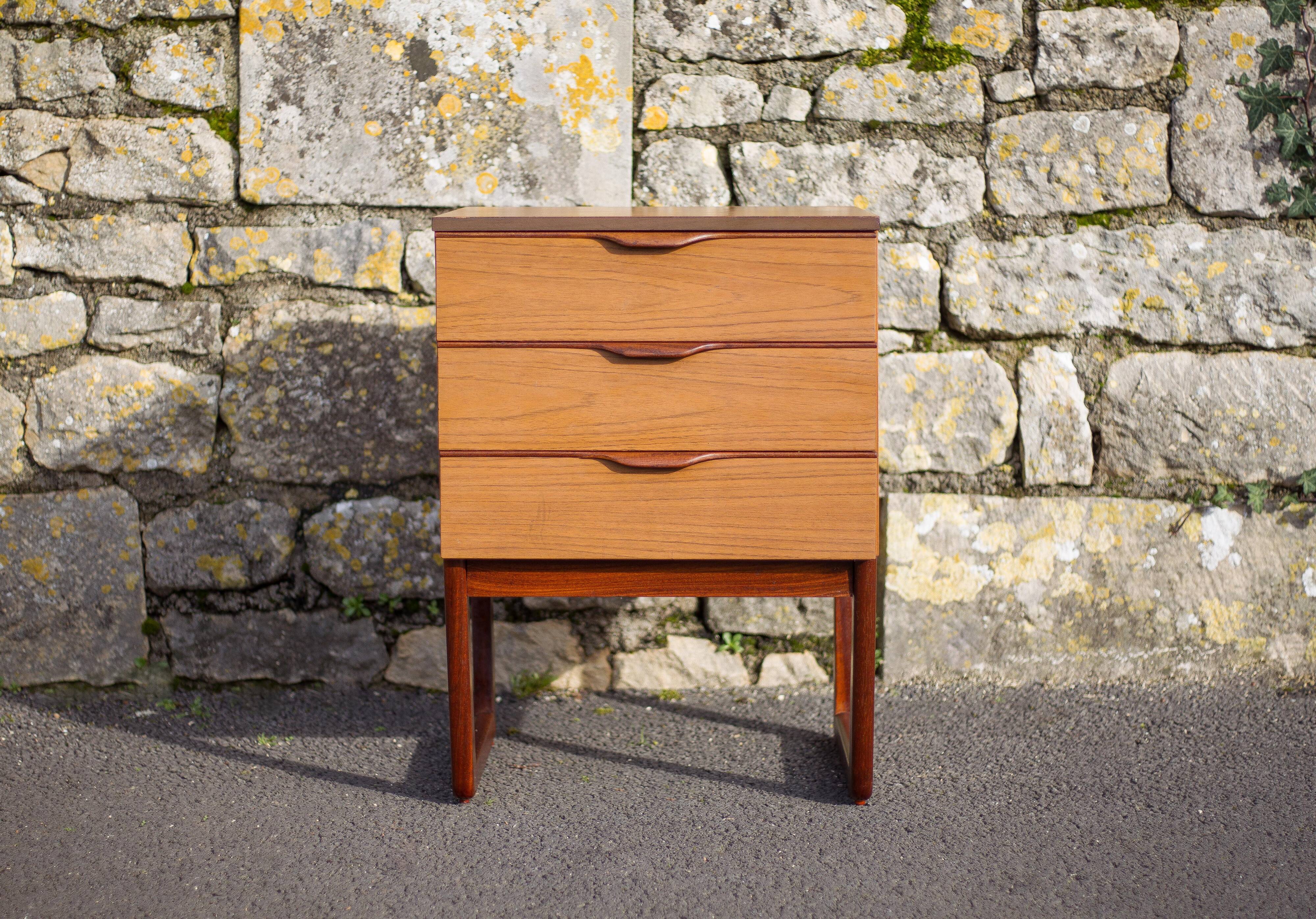 EUROPA vintage drawer unit, bedside table, end table, small chest of drawers