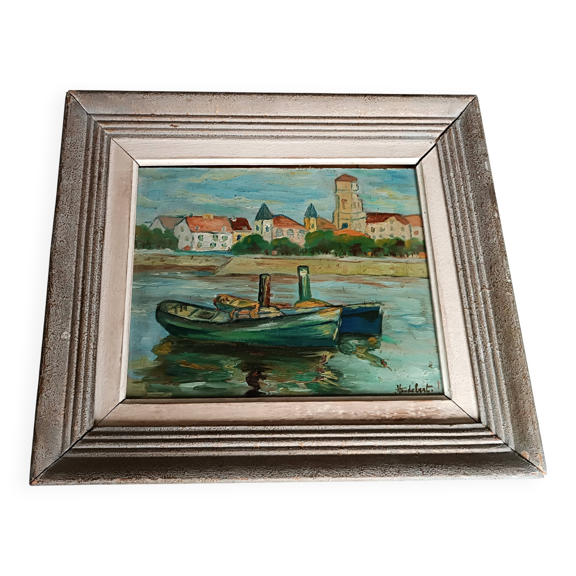 Tableau Huile sur panneau signée Heudebert Saint Jean de Luz
