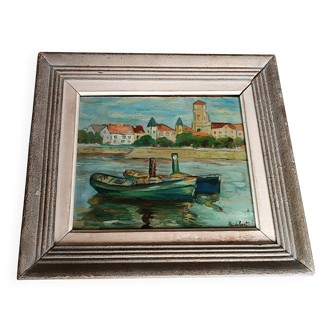 Tableau Huile sur panneau signée Heudebert Saint Jean de Luz