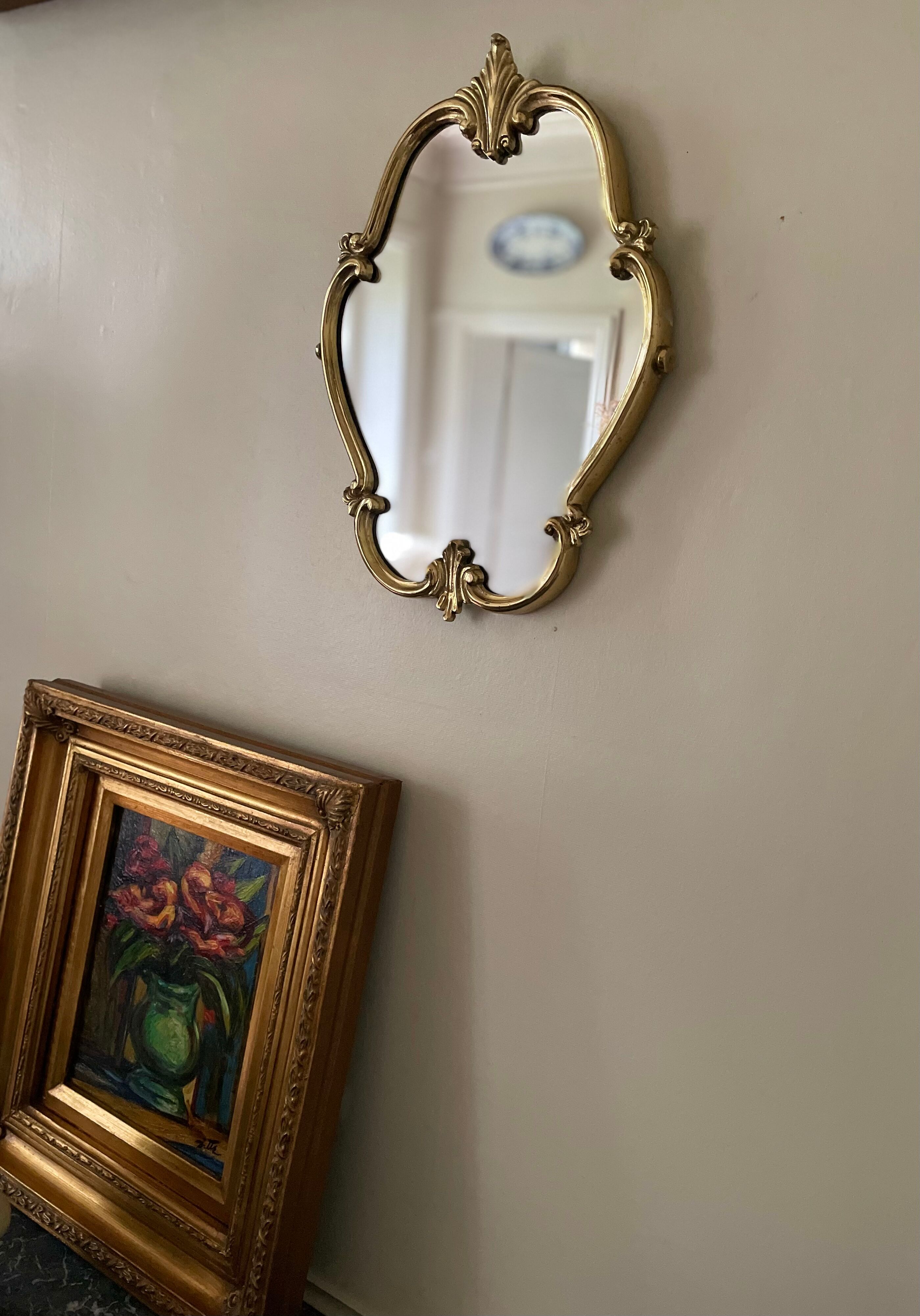 Gilded bronze mirror, 36x28 cm