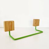 Set of towel hook and shelf in pine 1970