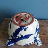 Glazed terracotta mortar and wooden pestle