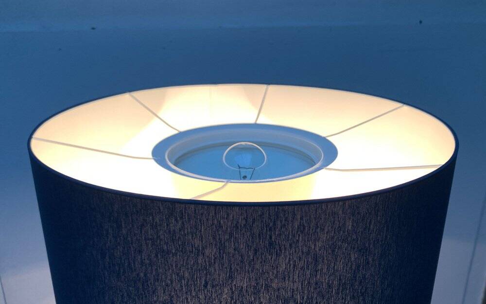 Blue tripod floor lamp from the mid-century German space age by Staff Leuchten, 1960s.