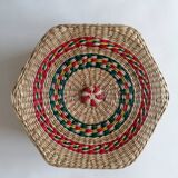 Two woven natural fiber boxes