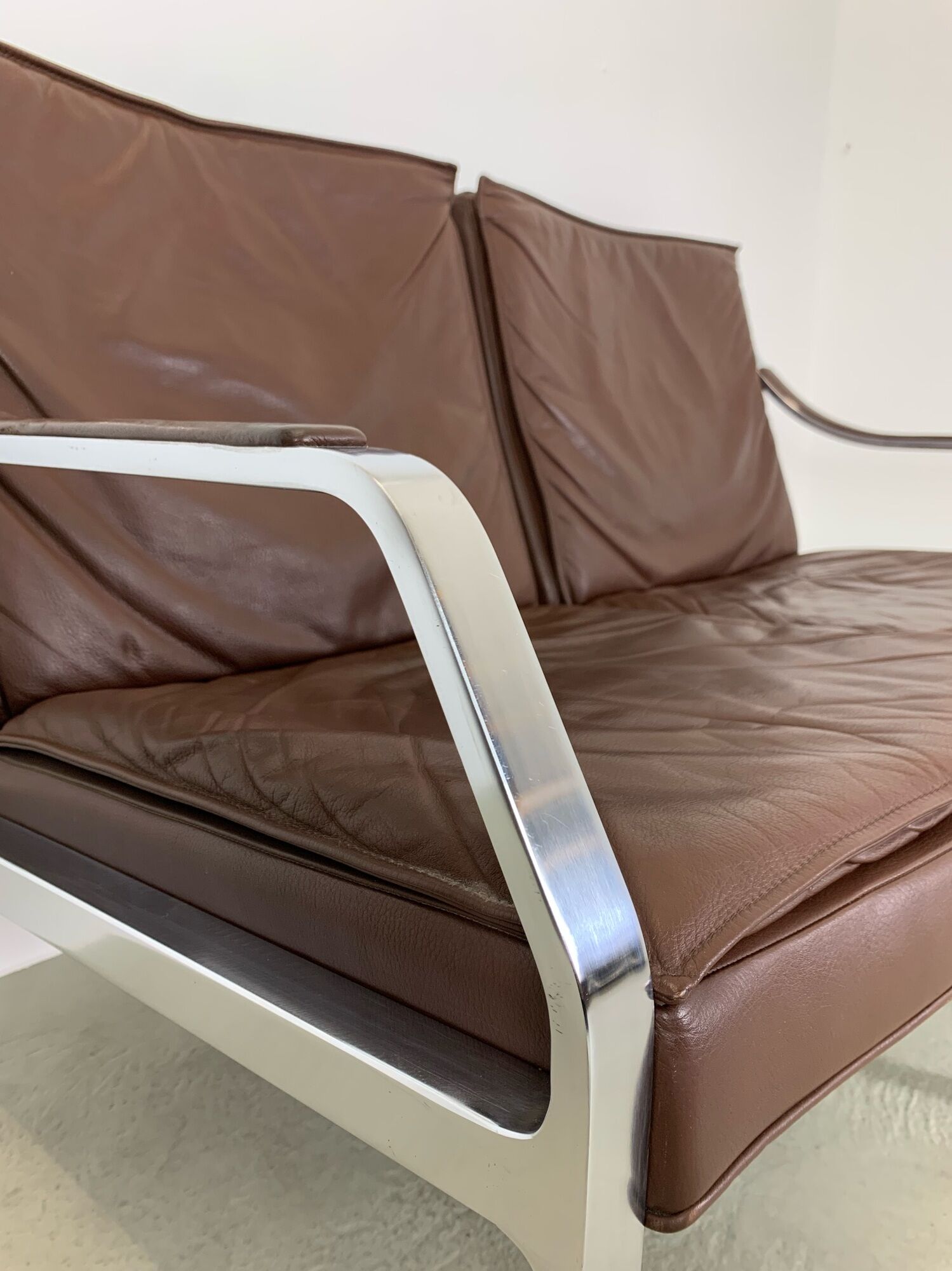 Canapé 2 places en cuir par Walter Knoll années 1970