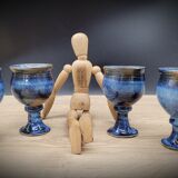 Set 4 blue sandstone cups