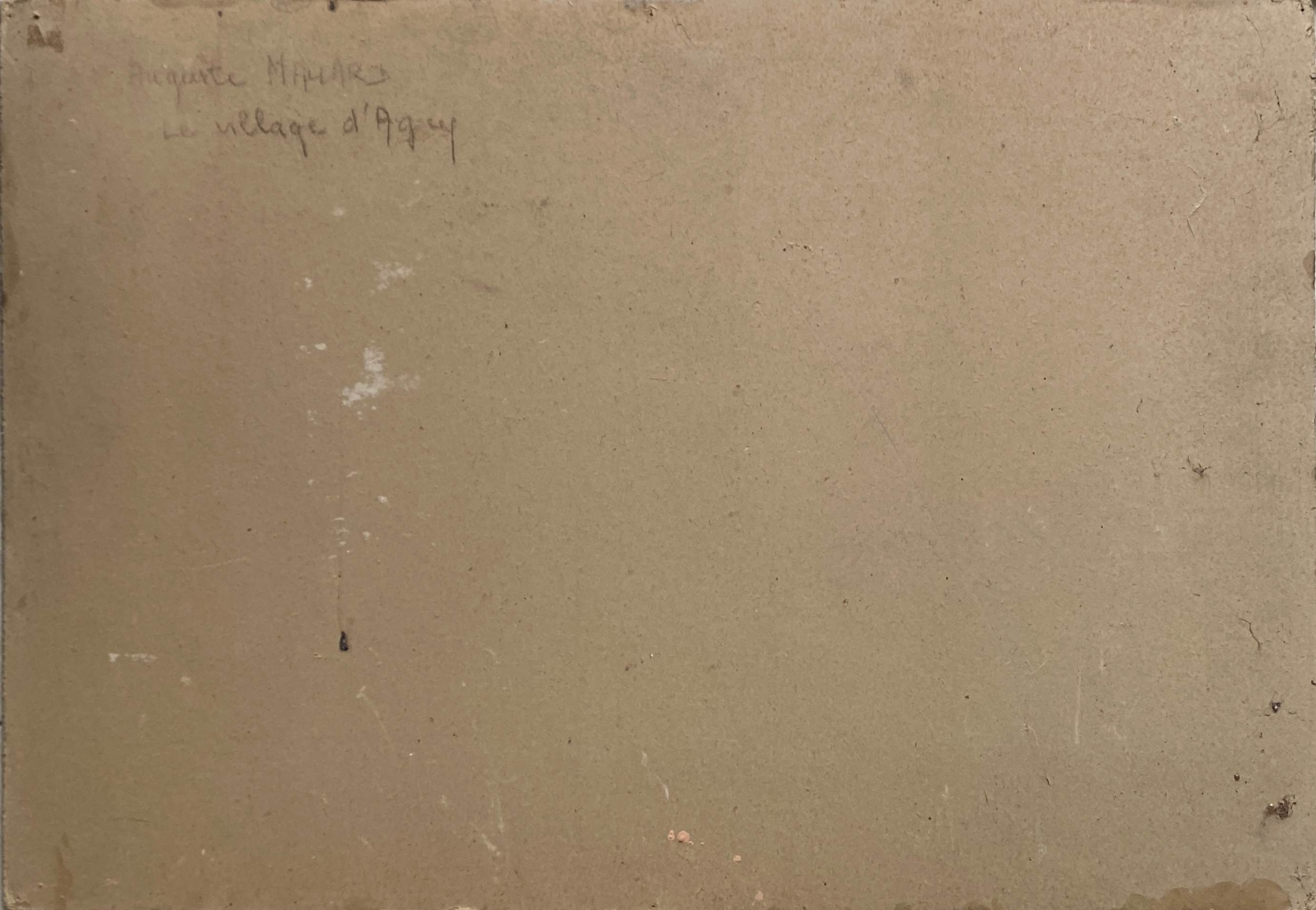 HSP painting "The village of Agey" (Côte d'Or) by Auguste Mallard (1895-1965)