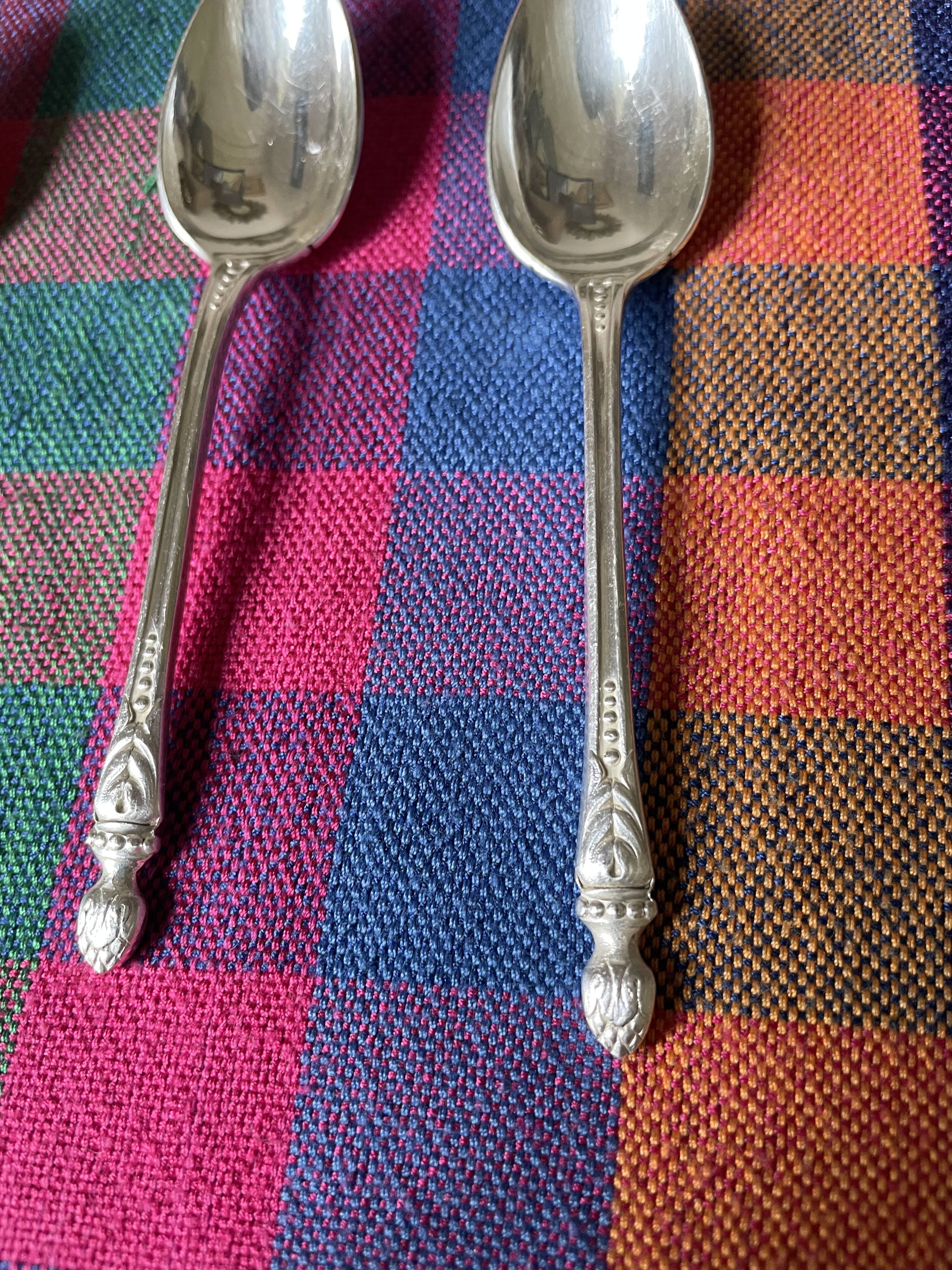 Apollo silver metal mocha spoons