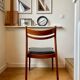 Chaise scandinave en teck et skaï noir