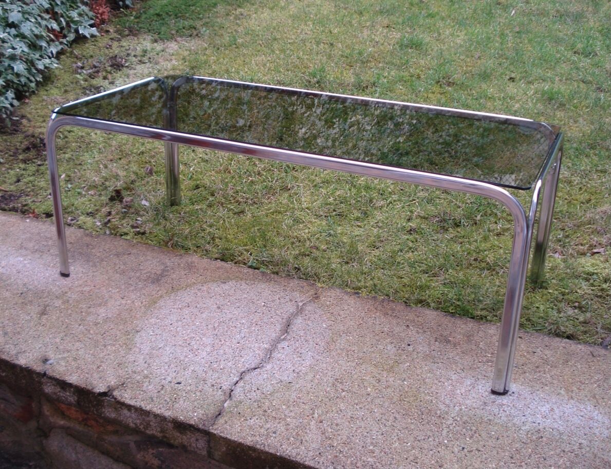 Vintage coffee table 1970 oval tube