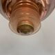 Vintage modernist chandelier, copper and glass, France 1930