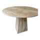 Vintage round travertine table 60s