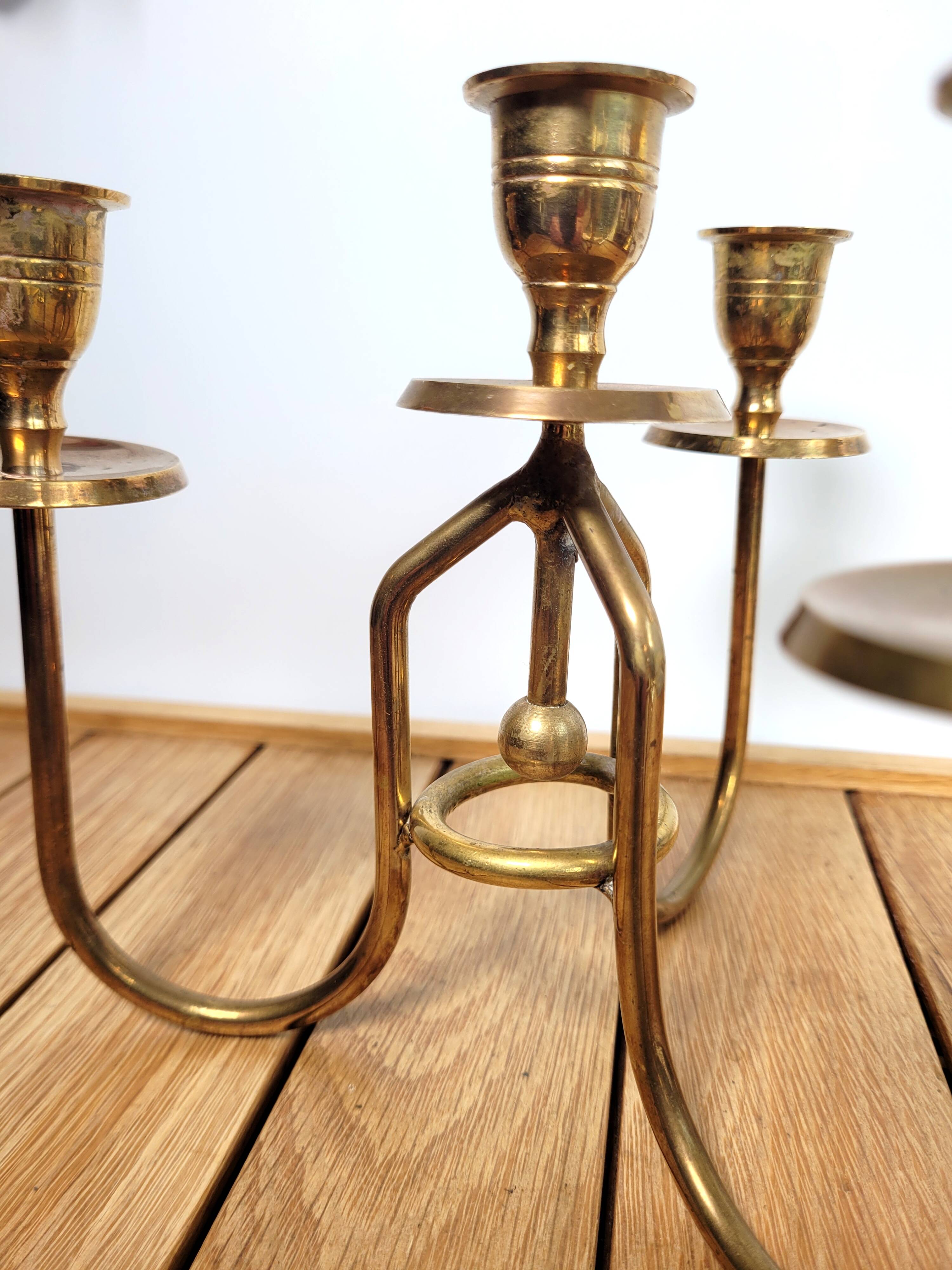 4-light brass candle holder centerpiece