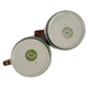 Tea service for Six vintage boch pattern brown, white and green