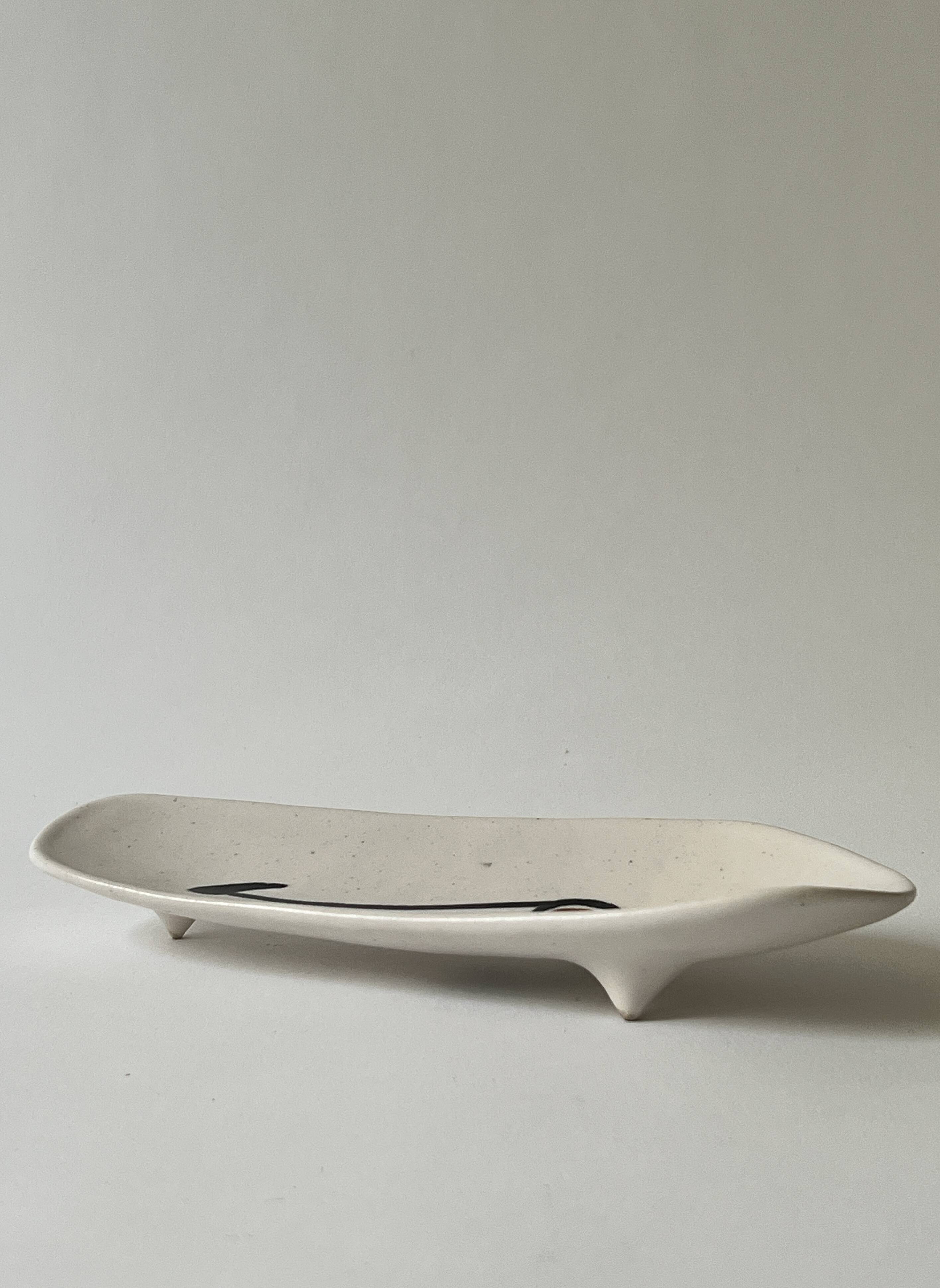 Ceramic pocket emptier signed Guy Rolland Marcy, France 1950