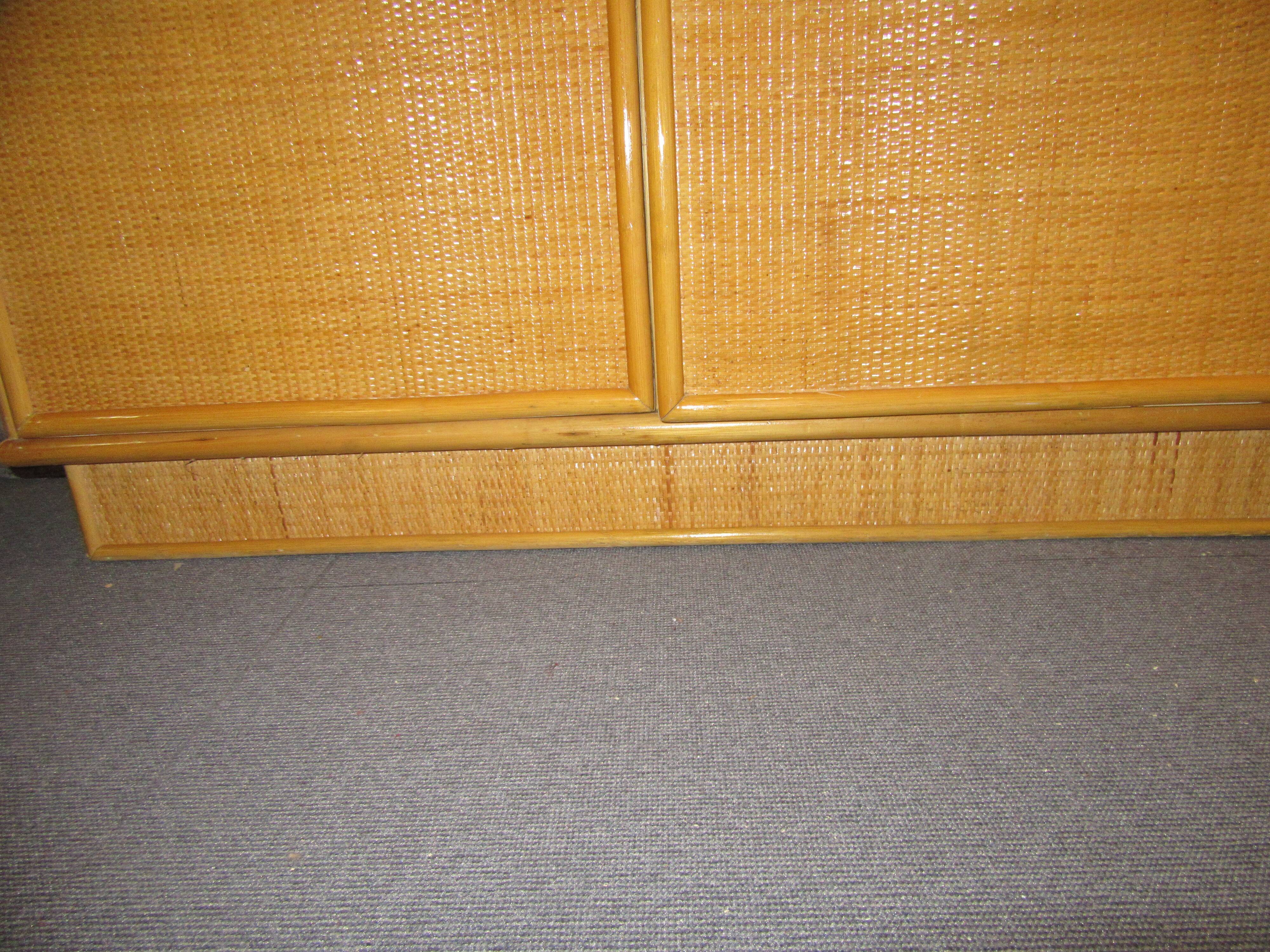 Rattan cabinet and vintage bamboo