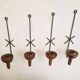 Vintage TEAK WALL SCONCE / lampett, candle holder, stylish, set of 4, 50s